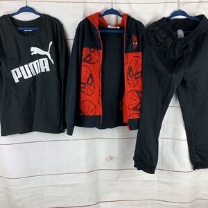Spider-man Puma Boys kids clothes hoodie zip cotton pants jogger t-shirt 5T XS